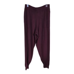 Soma Sweater Jogger Merlot Size Large‎ Knit Recycled Yarn Elastic Waist Pockets